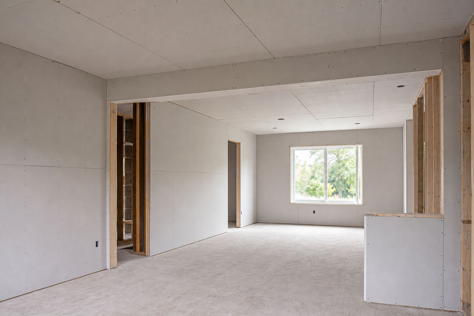 Unfinished plasterboard installation Unfinished plasterboard installation in Revere, MA